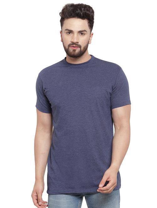 blue solid cotton t-shirt - 17033655 - Very Small Image - 1