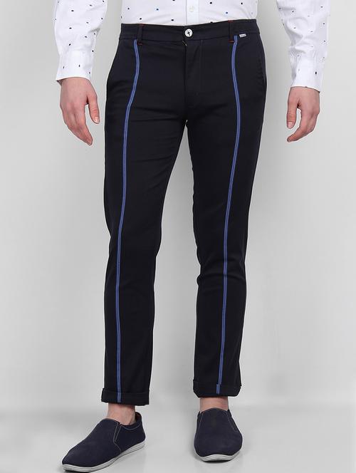 dark blue solid taped chinos - 17034028 - Very Small Image - 1