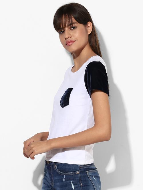 round neck color block tee  - 17034117 - Very Small Image - 1