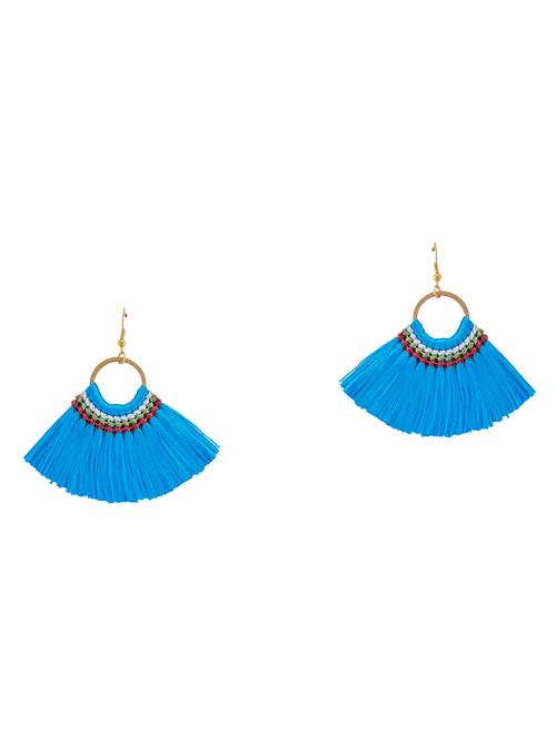 blue gold plated drop earring - 17034269 - Very Small Image - 1