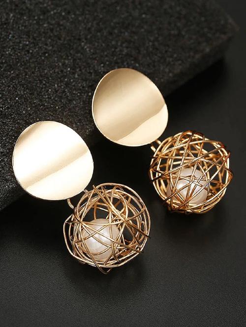  gold plated drop earring - 17034367 - Very Small Image - 1