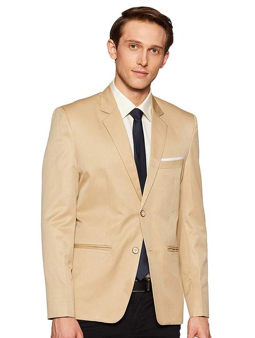 beige solid formal blazer - 17034617 - Very Small Image - 1