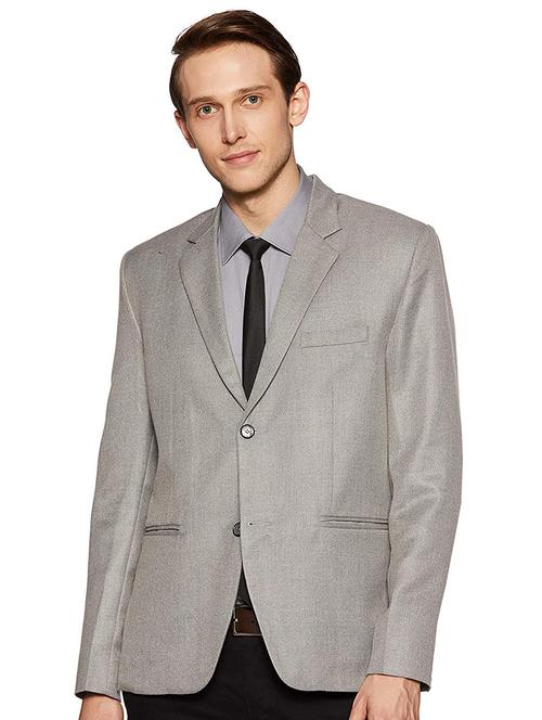 grey solid formal blazer - 17034621 - Very Small Image - 1