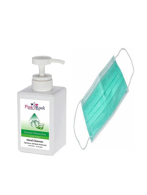 pink root aloe vera cleanser 500ml with surgical face mask 5pcs (1 cleanser, 5 surgical mask) - 17035207 - Very Small Image - 1