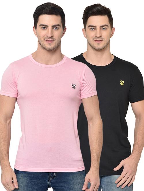 multi colored solid combo t-shirt - 17059599 - Very Small Image - 1
