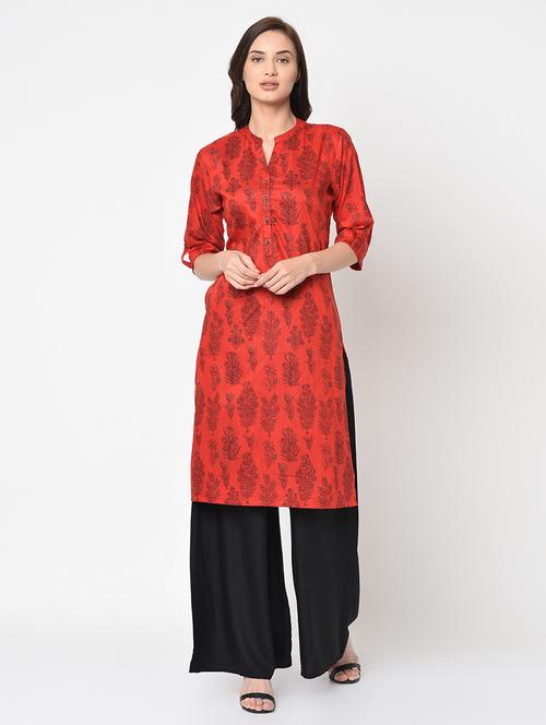 printed straight kurta - 17060723 - Very Small Image - 1