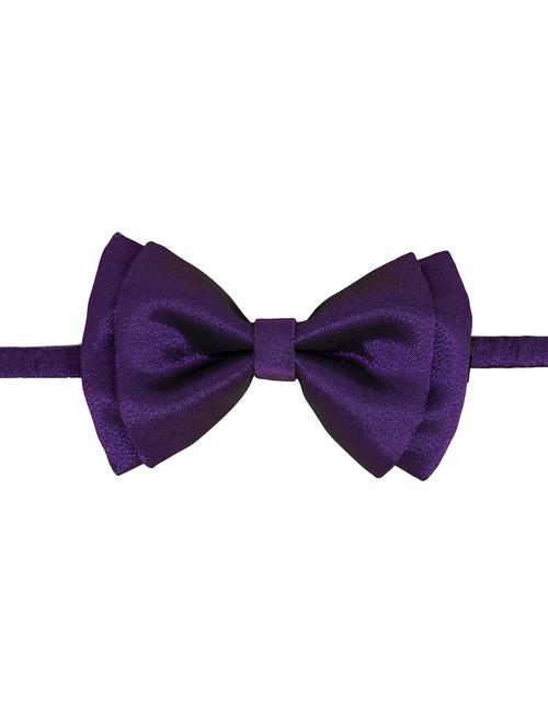 purple silk satin bow ty - 17062304 - Very Small Image - 1