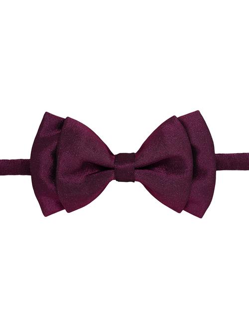 purple silk satin bow ty - 17062314 - Very Small Image - 1