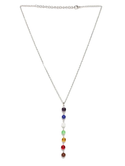 multi colored silver plated short necklace - 17063954 - Very Small Image - 1