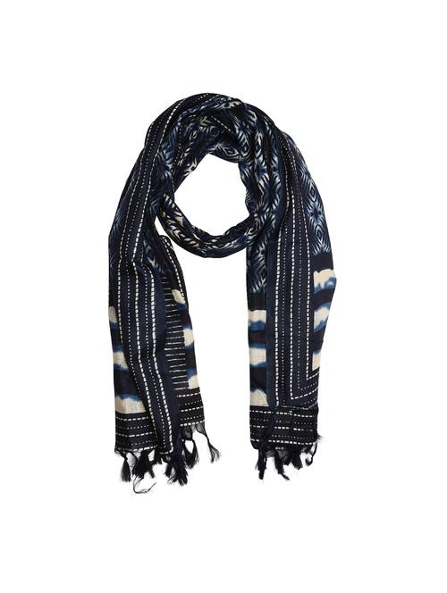 indigo art silk dupatta - 17064044 - Very Small Image - 1