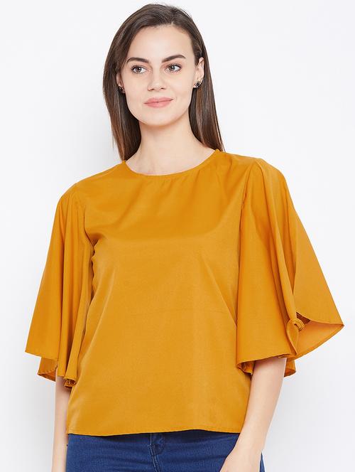 flutter sleeves solid top  - 17064441 - Very Small Image - 1