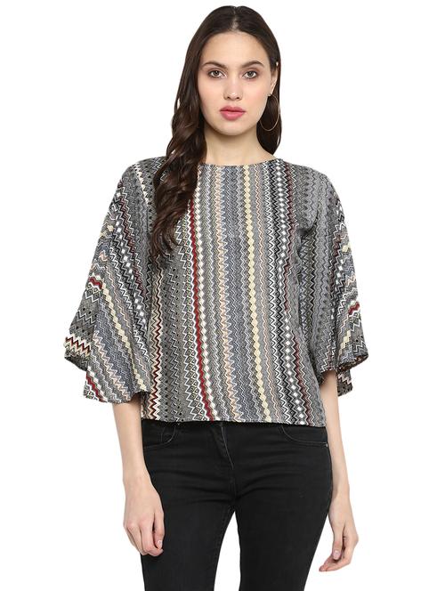 bell sleeves chevron top  - 17064449 - Very Small Image - 1