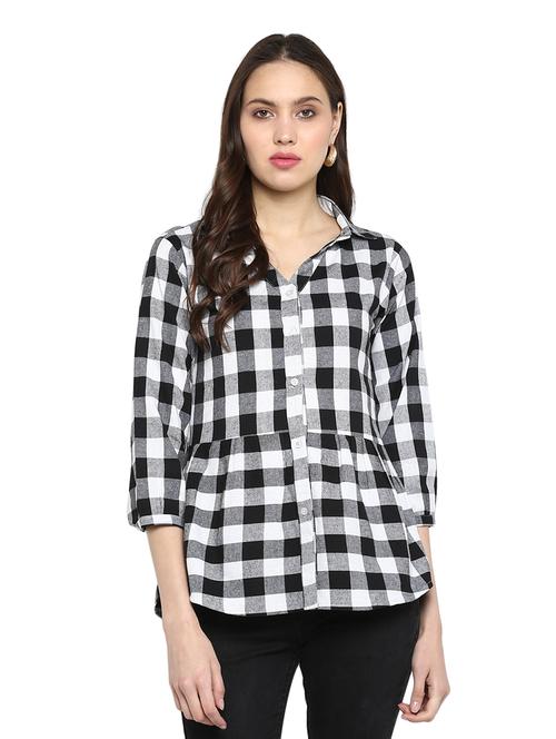 button up checkered top  - 17064493 - Very Small Image - 1