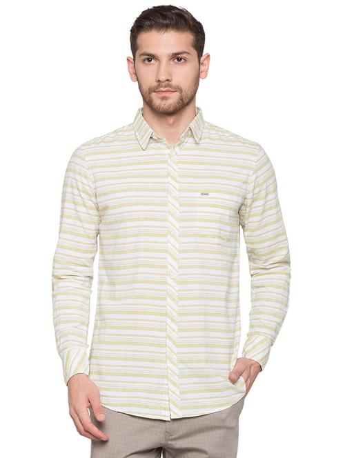 yellow cotton casual striped shirt - 17065573 - Very Small Image - 1
