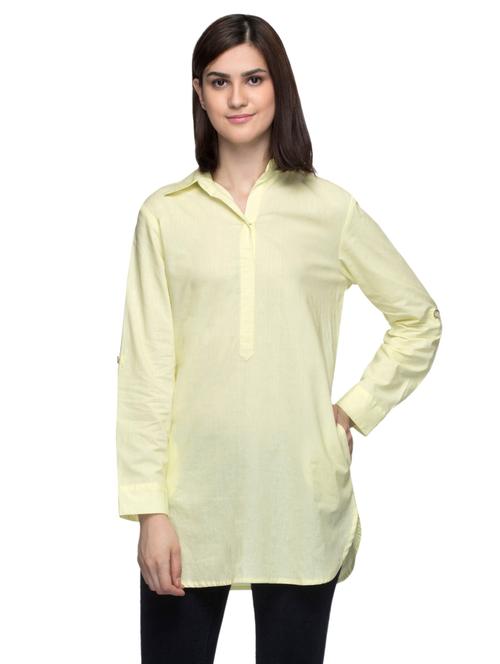 long sleeves  solids regular tunic - 17066331 - Very Small Image - 1