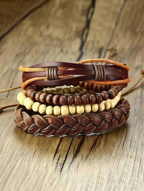 brown, leather bracelet - 17068780 - Very Small Image - 1