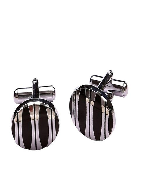 black, silver metal cufflinks - 17068855 - Very Small Image - 1