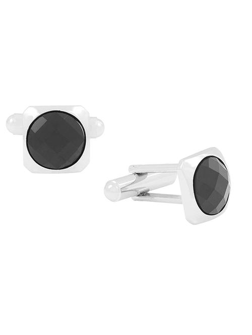 black, silver metal cufflinks - 17068863 - Very Small Image - 1