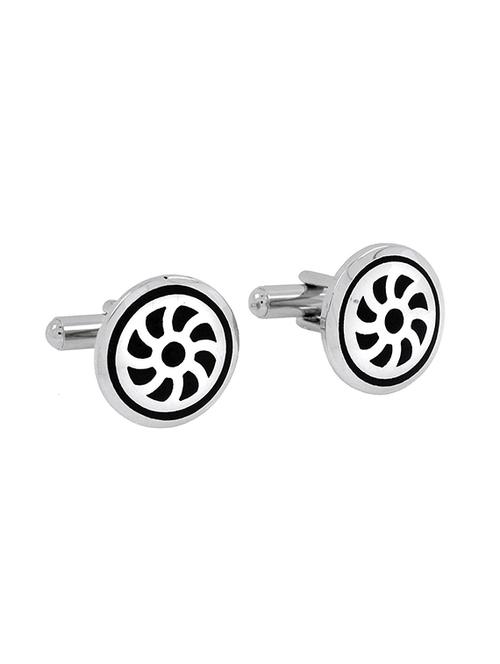 black, silver metal cufflinks - 17068867 - Very Small Image - 1