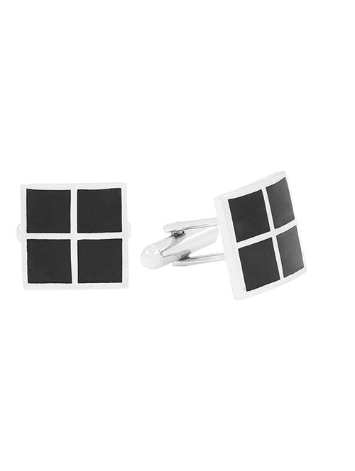 black, silver metal cufflinks - 17068868 - Very Small Image - 1