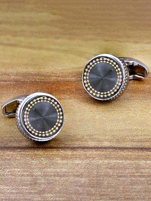 black, silver metal cufflinks - 17068901 - Very Small Image - 1