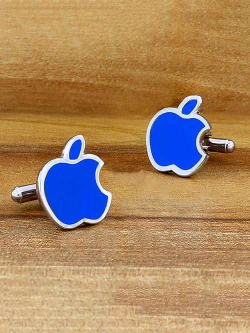 blue, silver metal cufflinks - 17068912 - Very Small Image - 1