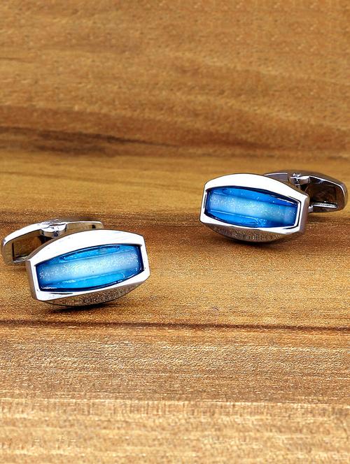 green, silver metal cufflinks - 17068930 - Very Small Image - 1