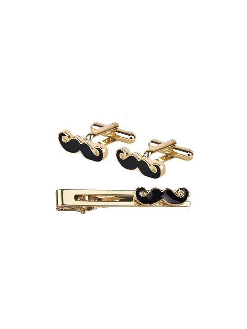 black, gold metal cufflinks - 17068934 - Very Small Image - 1