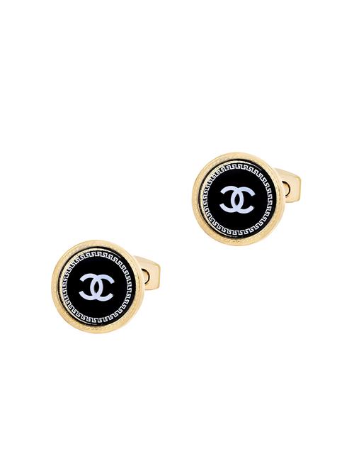 black, gold metal cufflinks - 17068936 - Very Small Image - 1