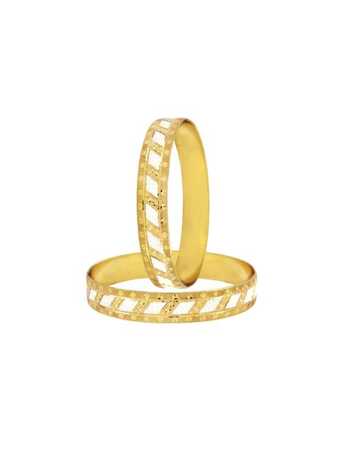 set of 2 dual tone brass bangles - 17069232 - Very Small Image - 1