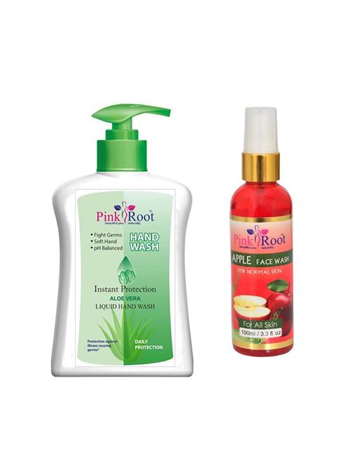 pink root aloe vera hand wash 200ml with apple face wash 100ml (pack of 2) - 17071852 - Very Small Image - 1