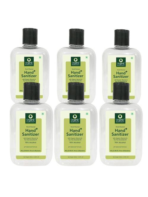 organic harvest instant anti - bacterial gel hand sanitizer with tea tree essential oil, 70% alcohol, 250ml (pack of 6) - 17071890 - Very Small Image - 1