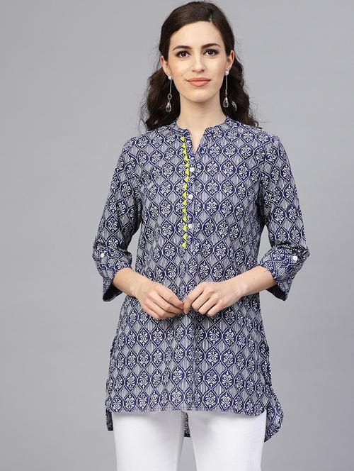 printed straight kurti - 17072277 - Very Small Image - 1