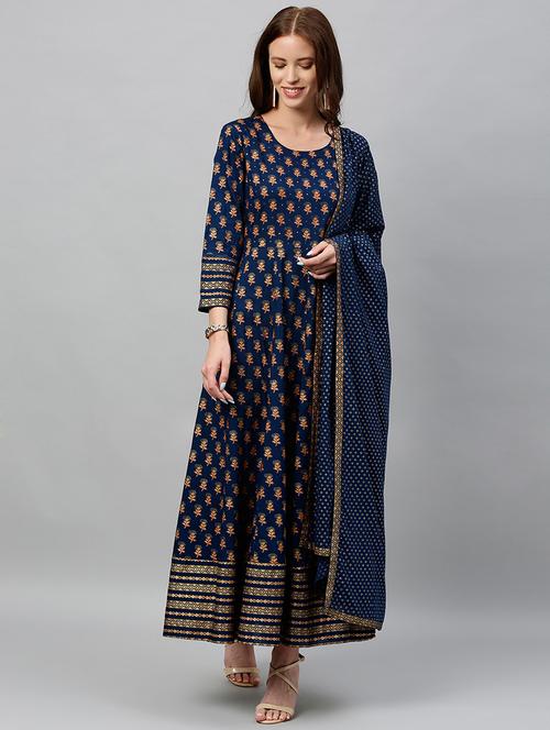 printed kurta dupatta set - 17076619 - Very Small Image - 1