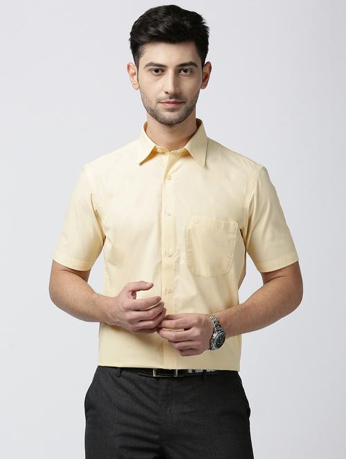 yellow solid formal shirt - 17077285 - Very Small Image - 1