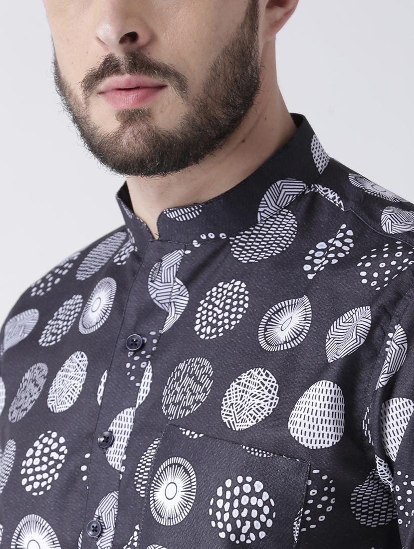 blue cotton short kurta - 17078091 - Zoom Image - 4