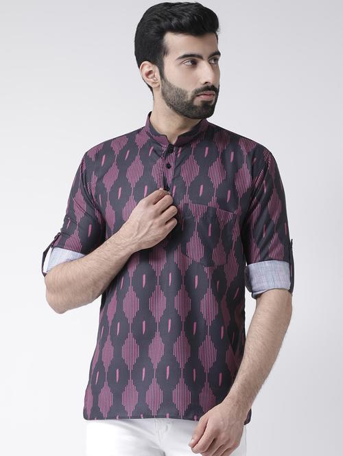 purple cotton short  kurta - 17078100 - Very Small Image - 1