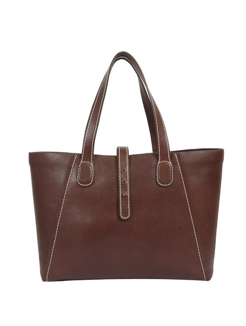 brown leather regular tote - 17078717 - Very Small Image - 1
