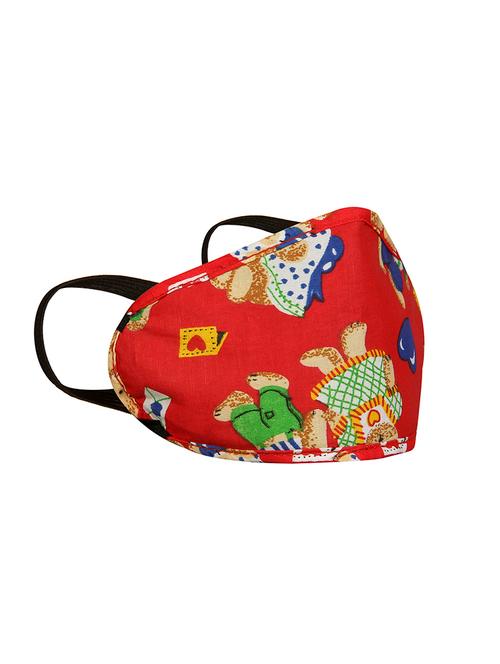 red cotton printed men mask - 17081815 - Very Small Image - 1