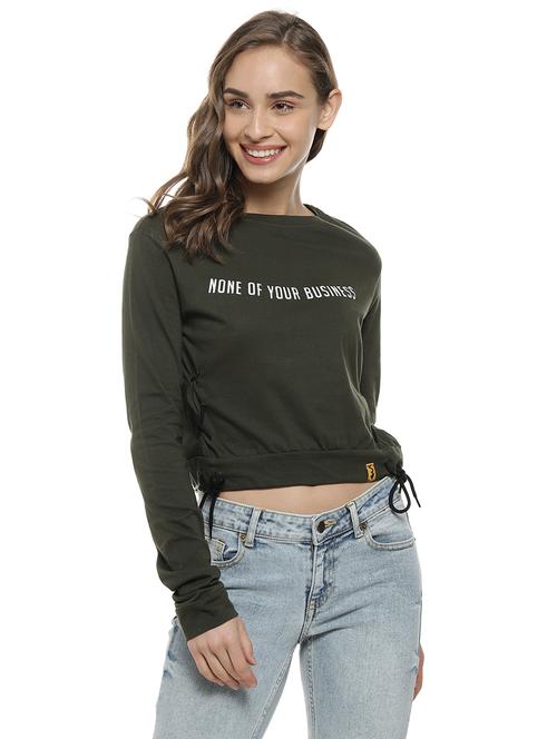 women's chest print sweatshirt - 17083430 - Very Small Image - 1