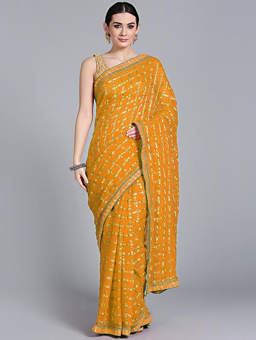 zari self design saree with blouse - 17083997 - Very Small Image - 1