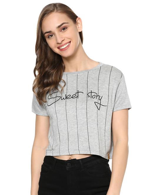 women's striped round neck t-shirt - 17084215 - Very Small Image - 1