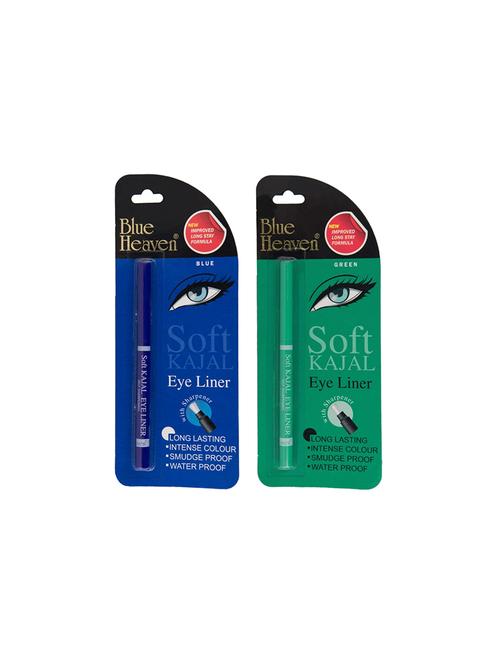 blue heaven pack of 2 soft kajal eyeliners(green,blue) - 17084232 - Very Small Image - 1