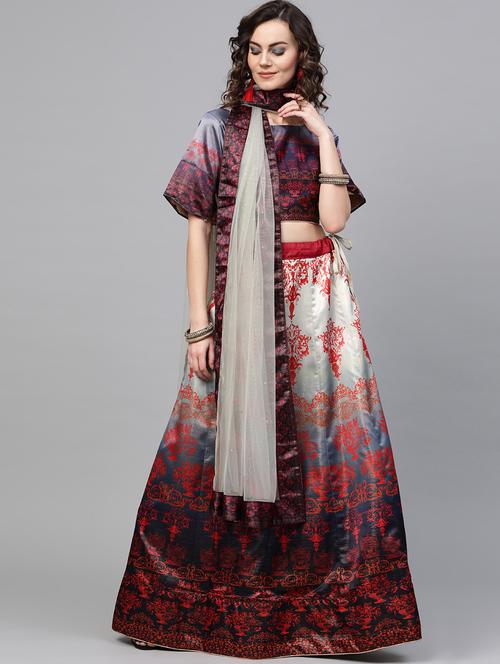 printed flared lehenga - 17084733 - Very Small Image - 1