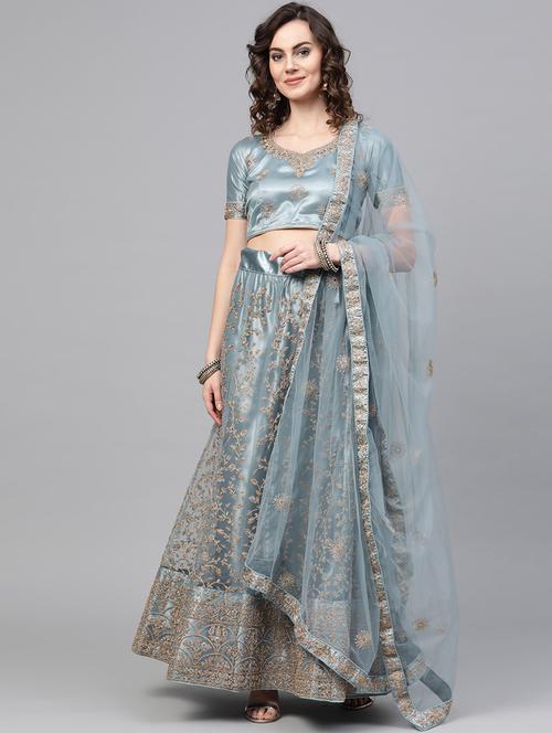 self design flared lehenga - 17084737 - Very Small Image - 1