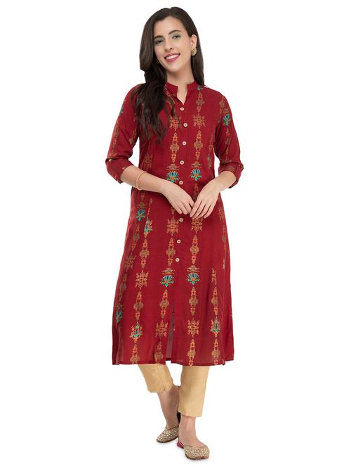 printed straight kurta - 17085065 - Very Small Image - 1