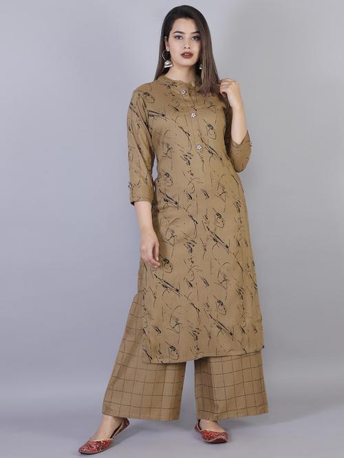 printed kurta palazzo set - 17085177 - Very Small Image - 1