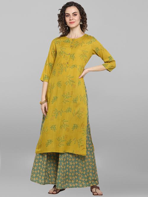 printed kurta palazzo set - 17085564 - Very Small Image - 1