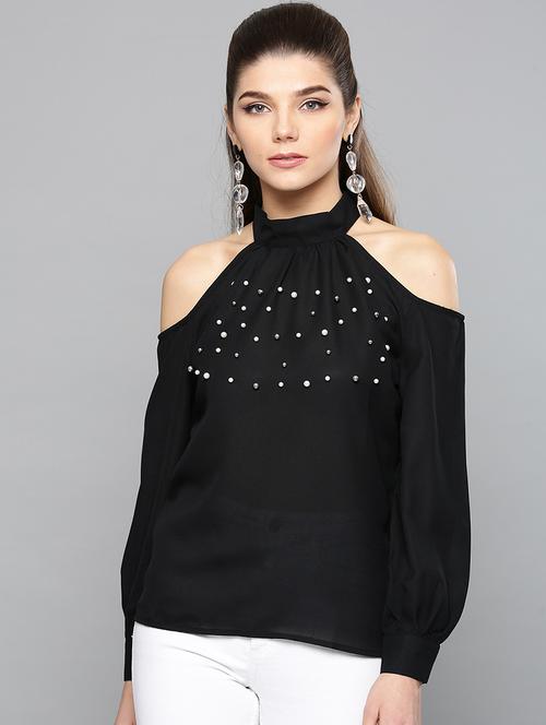 pearl embellished tie back top  - 17085638 - Very Small Image - 1