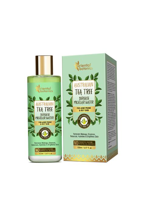 oriental botanics australian tea tree bi-phase micellar water 150ml, removes makeup & cleanses | no sls, alcohol - 17085660 - Very Small Image - 1